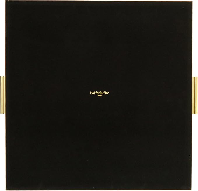 HofferRuffer Extra Large Square Serving Tray, Elegant Faux Leather Ottoman Tray - Image 9