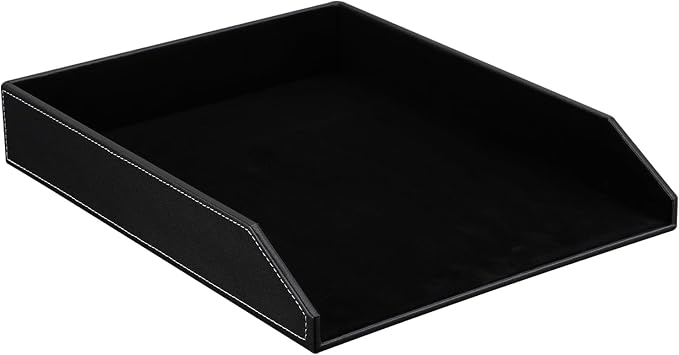 KINGFOM Letter Tray, PU Leather Paper Organizer Tray by KingfomLeatherHomeOfficeDecor