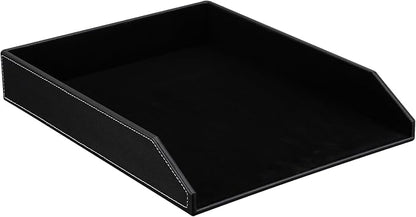 KINGFOM Letter Tray, PU Leather Paper Organizer Tray by KingfomLeatherHomeOfficeDecor