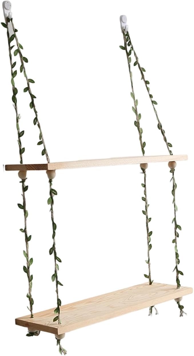 Wall Hanging Shelf Hanging Planter Rack Wooden Flower Pot Holder Decorative by Unknown