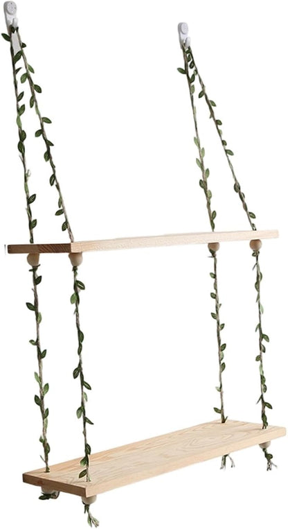 Wall Hanging Shelf Hanging Planter Rack Wooden Flower Pot Holder Decorative by Unknown