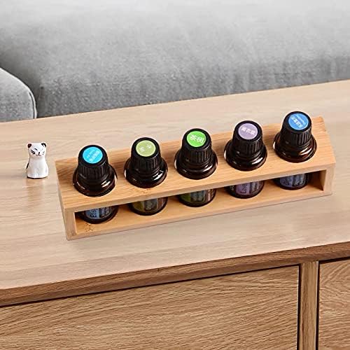 Natural Bamboo Essential Oils Storage Rack fits 15ml bottles 1 Tier Tabletop - Image 7