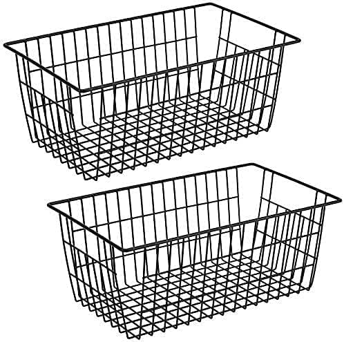 Slideep Farmhouse Large Wire Organizer Storage Bins Freezer Food Storage Basket by WelcometotheSlideep