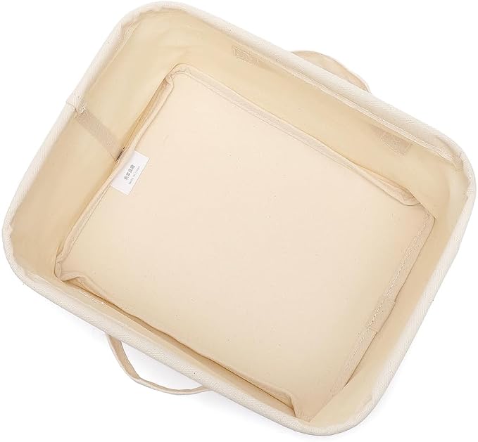 Foldable Storage Bins with Lids Cotton Canvas Rectangular Storage Box Ideal - Image 9