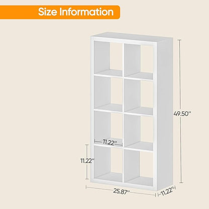 furtble Bookshelf with Storage Bins, 8-Cube Storage Organizer with Back Panels - Image 3