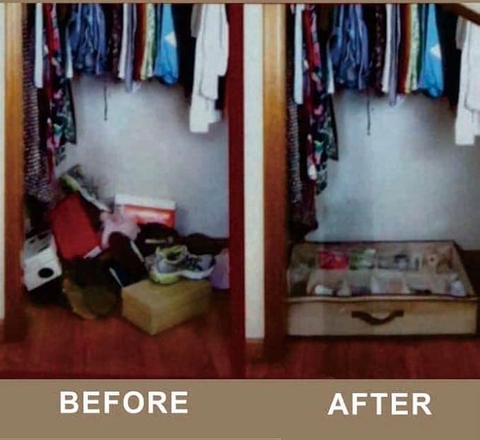 2PCS Ladies/Kids Storage Household Shoe Bag 12 Cells Underbed Foldable Closet - Image 4