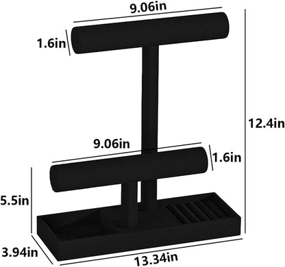 Bracelet and Necklace Holder, Velvet Jewelry Necklace Display Organizer Stand - Image 7