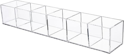 dedoot Clear Drawer Organizer, 6 Compartments Acrylic Organizer Durable Plastic by dedoot