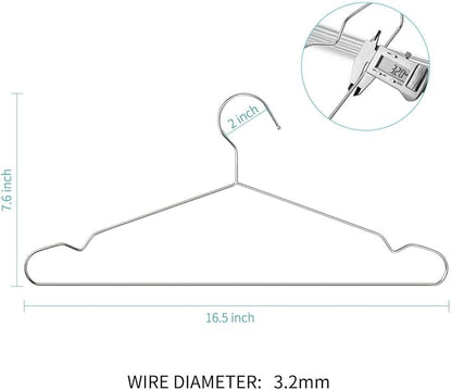 TIMMY Wire Hangers 30 Pack 16.5-Inch Stainless Steel Strong Metal Coat Hanger - Image 4
