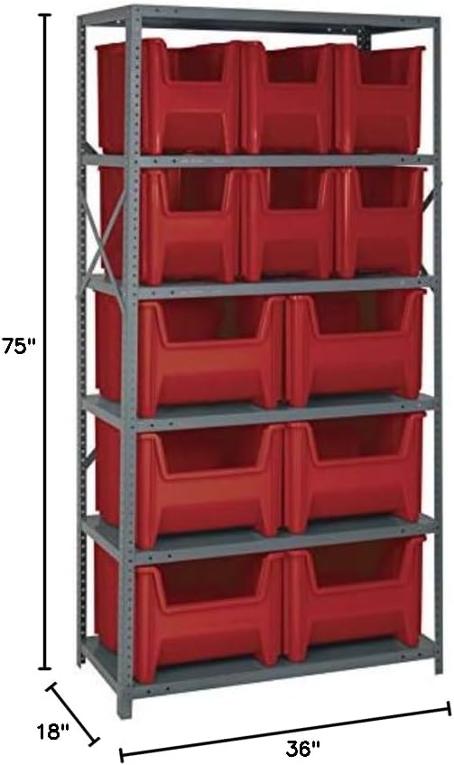 Quantum Storage Systems QSBU-600800RD Solid Heavy Duty 6 Shelves 12 Giant Stack - Image 2