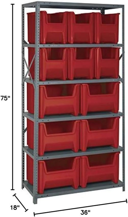 Quantum Storage Systems QSBU-600800RD Solid Heavy Duty 6 Shelves 12 Giant Stack - Image 2