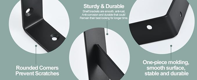 12 Pack L11 x H 8" Black Heavy Duty Shelf Brackets - Image 8