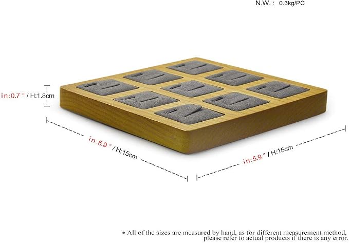 Jewelry Ring Display Tray Solid Wood Display Rings Stand Storage Jewelry - Image 2