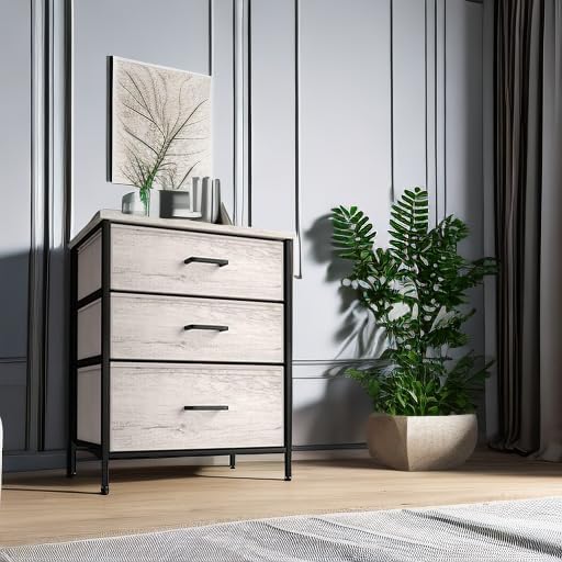 Sorbus Nightstand Dresser with 3 Faux Wood Drawers - Image 5