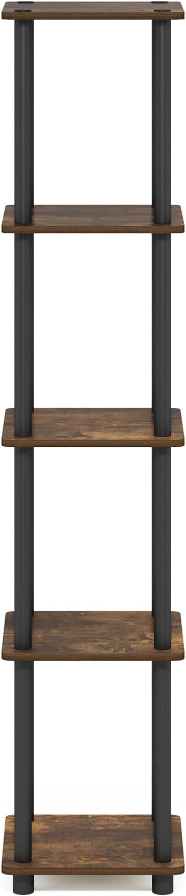 Furinno Turn-N-Tube Storage Shelves, 5-Tier Square Book Shelf, Corner Shelf - Image 6