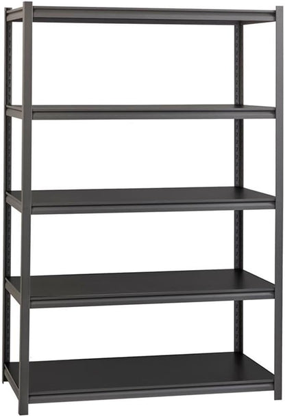 Pemberly Row Metal Shelving 5-Shelf Unit, Gunmetal Gray Finish, Heavy-Duty - Image 7