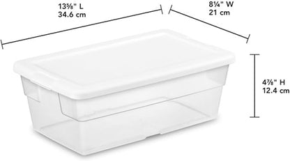 Sterilite 24-Pack 6 Quart Storage Boxes, Stackable Clear Plastic Bins - Image 3