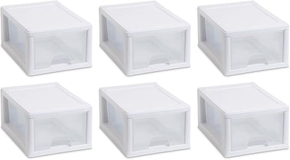 Sterilite 6 Qt Stacking Drawer, 6 Pack by Sterilite