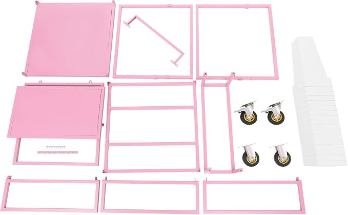 Flower Display Stand Cart With 18 Buckets Plant Rack Storage Organizer with - Image 5