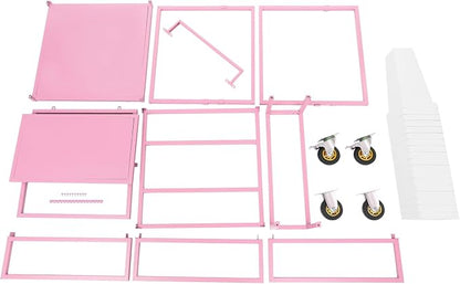Flower Display Stand Cart With 18 Buckets Plant Rack Storage Organizer with - Image 5