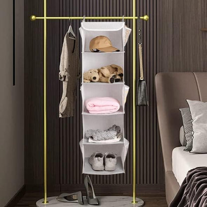 BrilliantJo 5 Shelves Hanging Closet Organizer, 2 Pack Hanging Storage - Image 2