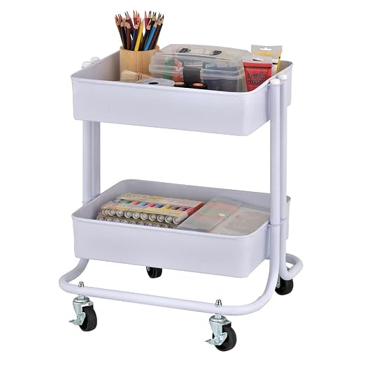 ECR4Kids 2-Tier Metal Rolling Utility Storage Cart - Image 10
