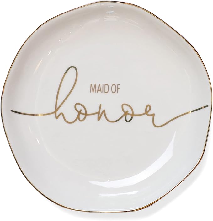 Wedding Ring Dish For Maid of Honor-Jewelry Dish Tray-Gifts for Bridesmaid by VINCOMIC