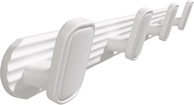 Coat Rack Wall Mount White, 4 Hooks Rack Metal Coat Hanger Wall by Dancrul