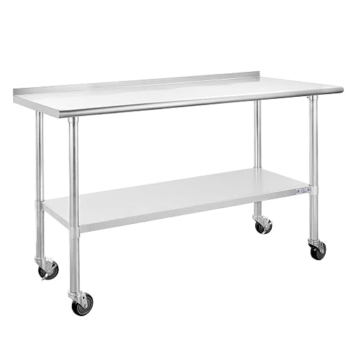 Hally Stainless Steel Table for Prep & Work 24 x 60 Inches by HallySinksTablesH