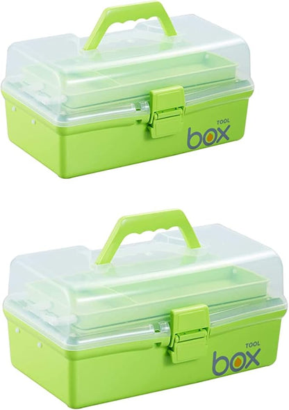 2PCS 12'' Three-Layer Clear Plastic Storage Box/Tool Box by Kinsorcai