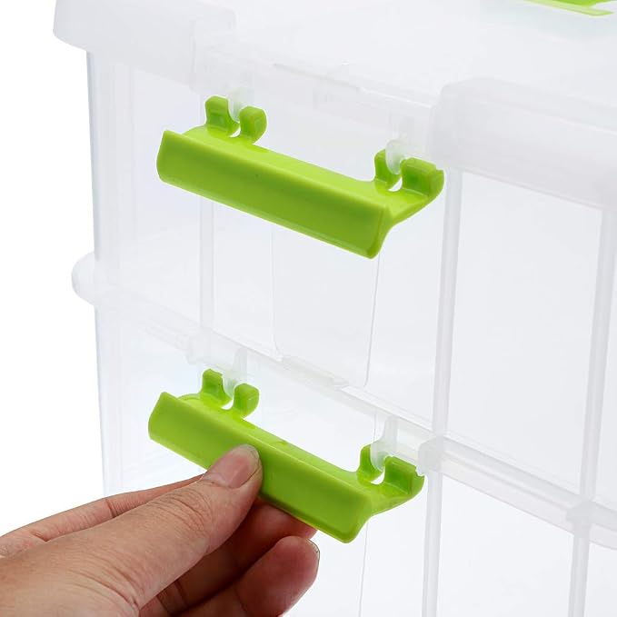 BTSKY 2 Layer Stack & Carry Box, Plastic Multipurpose Portable Storage - Image 4