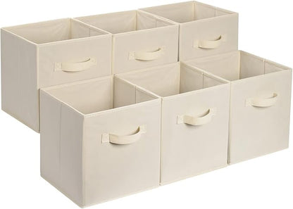 Amazon Basics Collapsible Fabric Storage Cube Bins Organizer by AmazonBasics