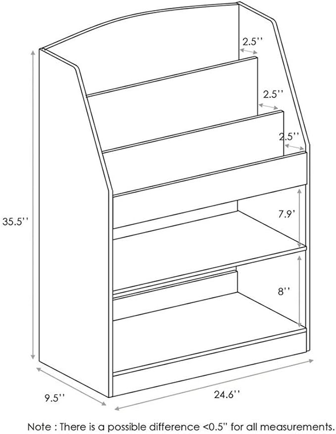 Furinno LOVA Book Shelf, 5-Tier Magazine Bookshelf, Bookcase - Image 3