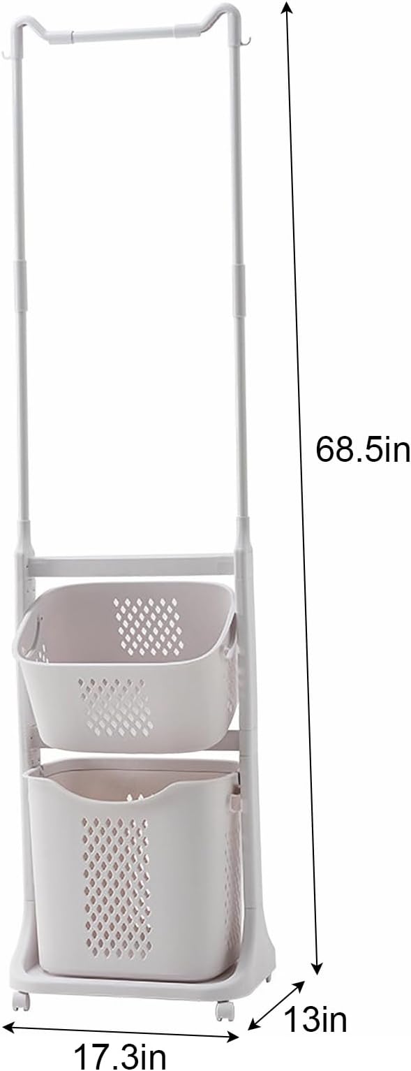 2-Tier Laundry Hamper Sorter - Image 2