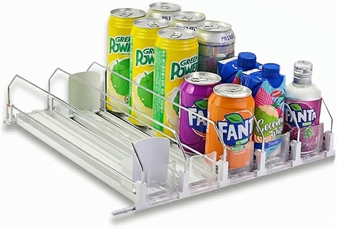 Soda Can Organizer with Automatic Can Pusher | Refrigerator Drink Organizer | by Unknown