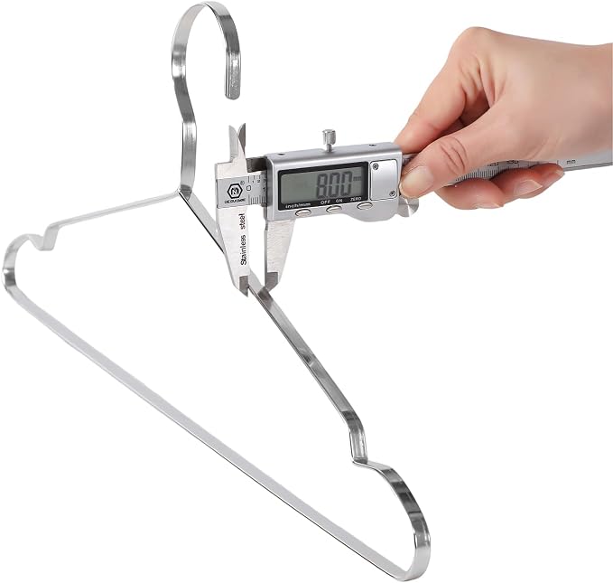 16.5" Heavy Duty Extra Wide Stainless Steel Coats Hangers, Strong Durable Metal - Image 9