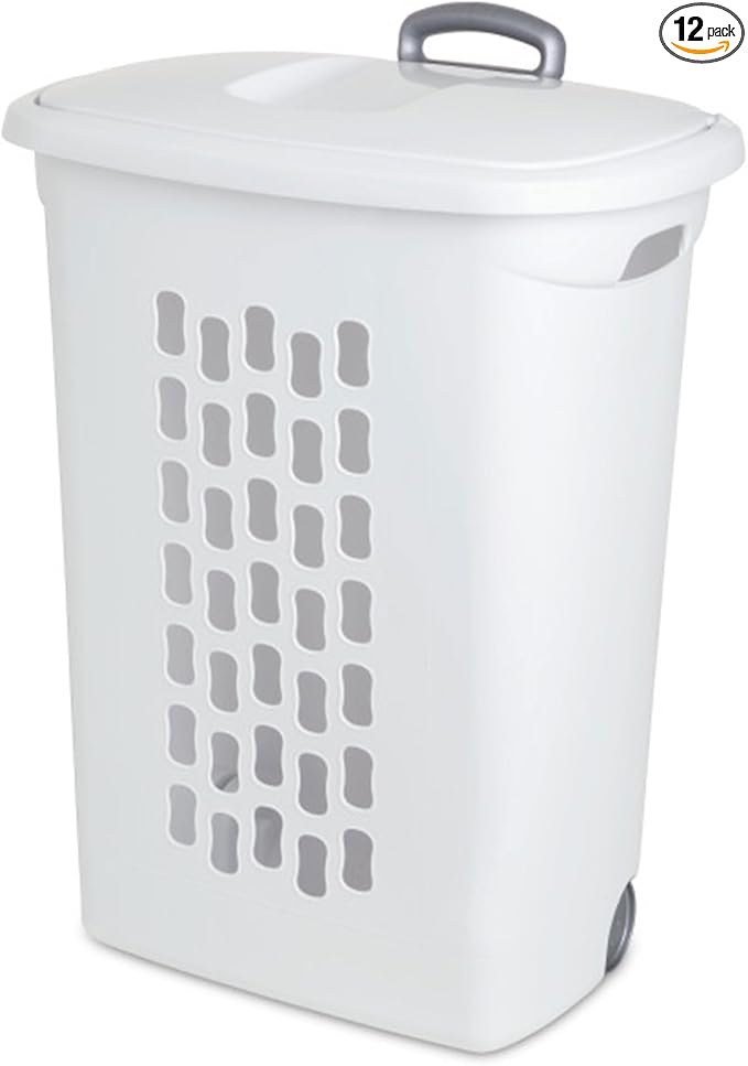 Sterilite 9-Pack Ultra Wheeled Hamper, Laundry Basket w/Flip-Top Lid & by Sterilite