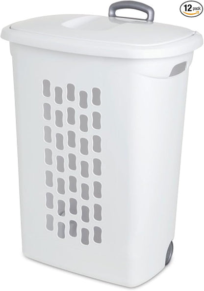 Sterilite 9-Pack Ultra Wheeled Hamper, Laundry Basket w/Flip-Top Lid & by Sterilite