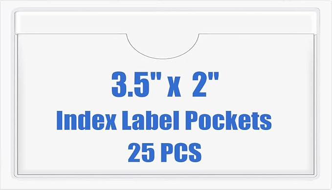 Origin-Joy 25 PCS Self-Adhesive Index Label Pockets by Origin-Joy
