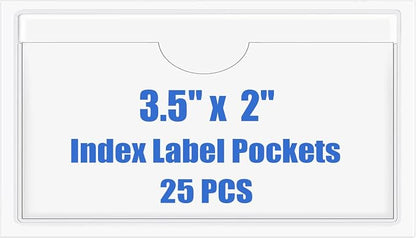 Origin-Joy 25 PCS Self-Adhesive Index Label Pockets by Origin-Joy