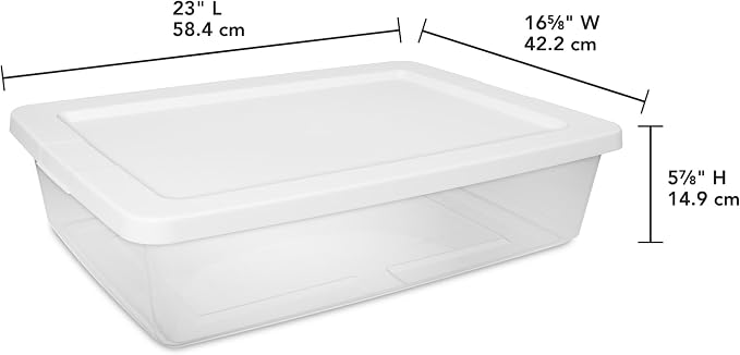 28-quart transparent bed bottom storage box| Flat plastic storage box - Image 6