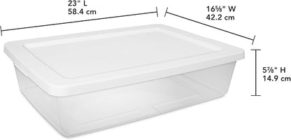 28-quart transparent bed bottom storage box| Flat plastic storage box - Image 6