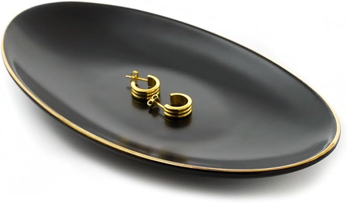HANKOR Ceramic Key Bowl for Entryway Table, 7 x 4 Key Dish Tray Catch All Bowl by HANKOR