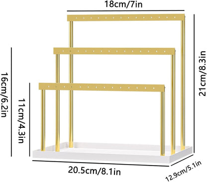 3-Tier Earring Organizer Holder Stand, Metal Jewelry Stand - Image 6