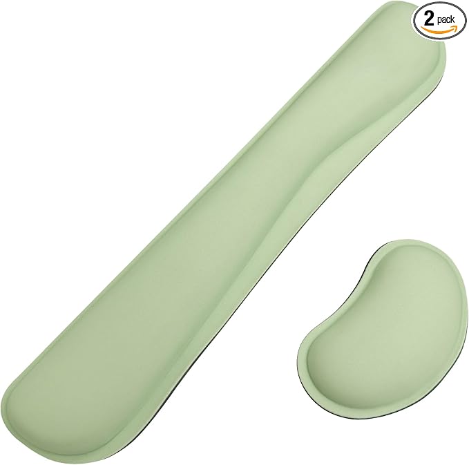 Bloss 2 Green Wrist Rest for Mouse & Keyboard, Ergonomic Wrist Support | Soft by Bloss