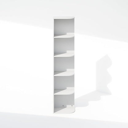 Furinno Reed Corner Shelf, 5-Tier Corner Bookshelf, Book Shelf, Corner Shelves - Image 6