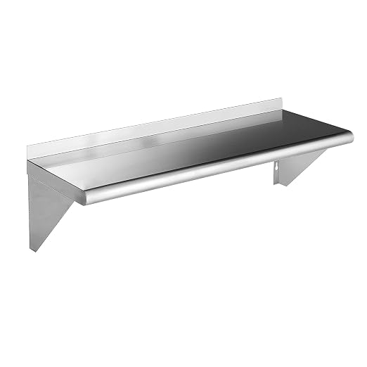 ROCKPOINT Stainless Steel Shelf 12 x 36 Inches 300lb, NSF Metal Commercial by ROCKPOINT
