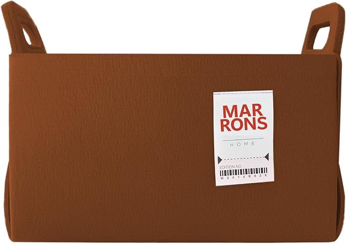 Collapsible Felt BROWN Storage Bin Medium 11"x7.1"x7.1" – Foldable Basket by MARRONS
