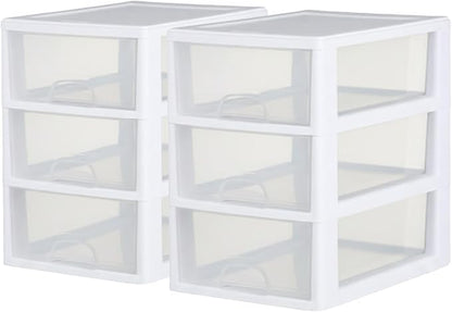 Sterilite 6-Pack Stacking Drawer, 6 Quart, and Makeup Organization by Sterilite