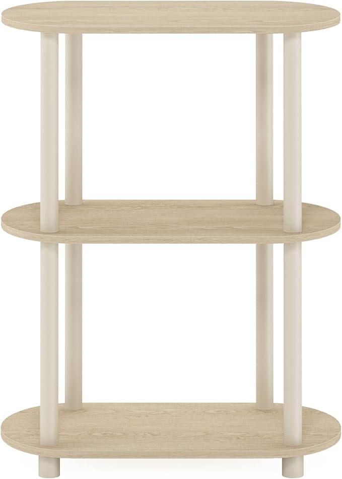 Furinno Turn-N-Tube No Tools 3-Tier Modern Oval Side Display Rack, Bauhaus - Image 7